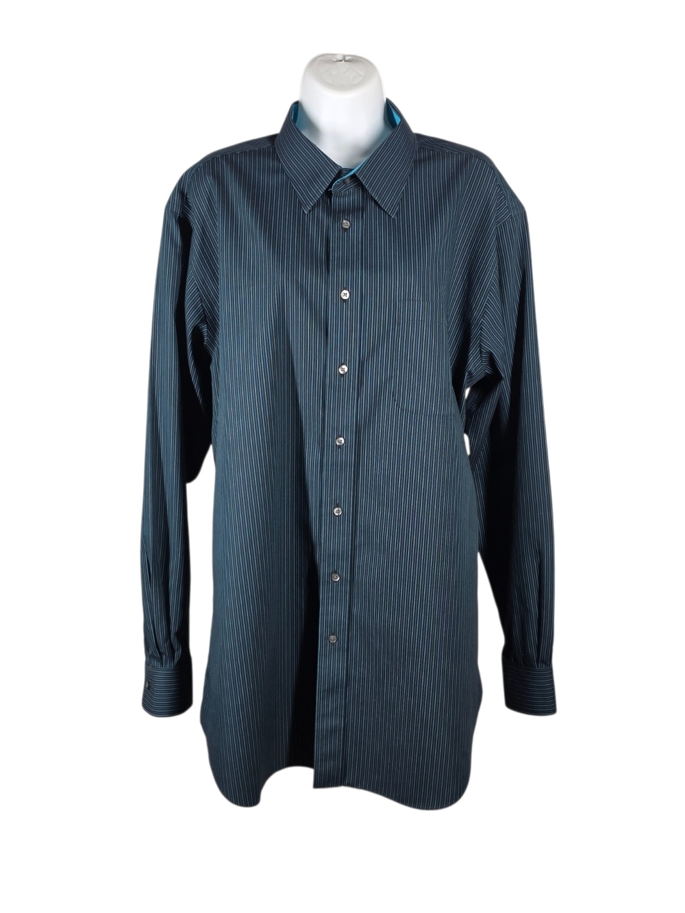 PAUL FREDRICK TAILORED FIT STRIPED MEN'S DRESS SHIRT